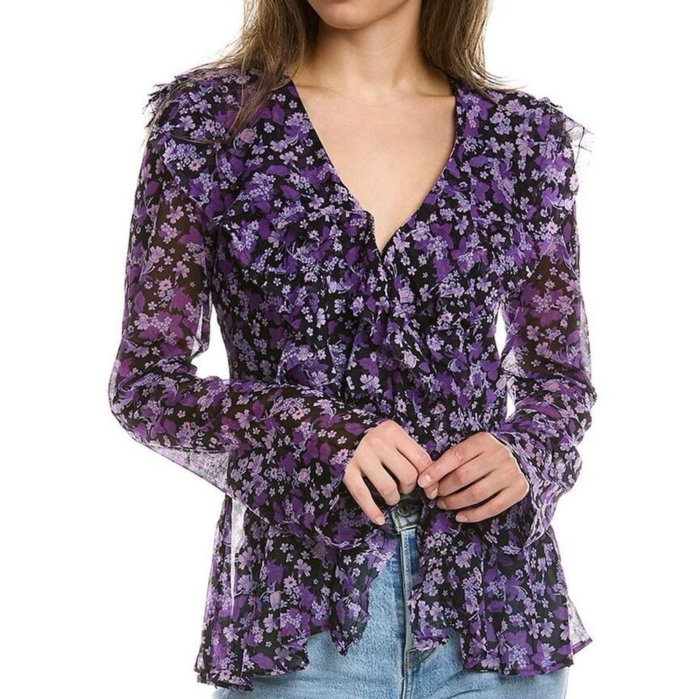 Free People Nina Floral Sheer Blouse